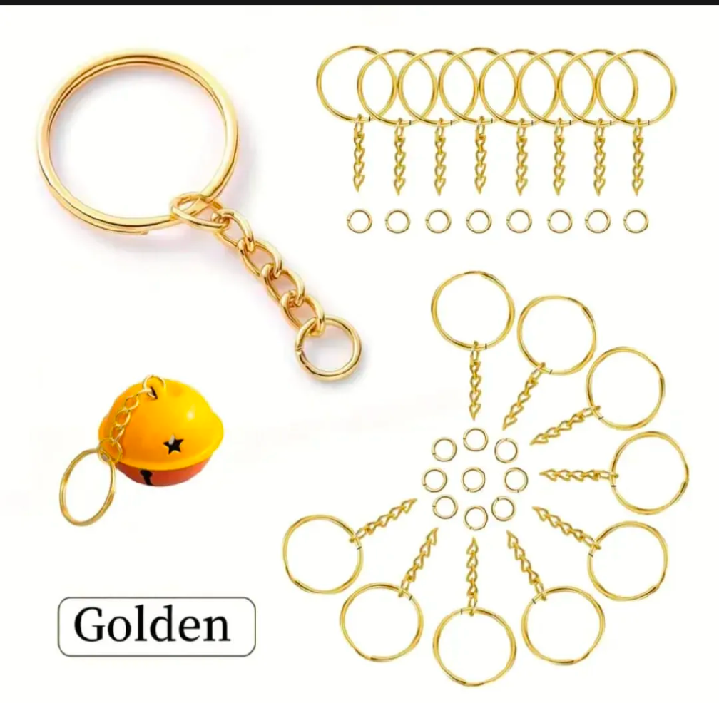 Pack of 10 Keychain Rings – Premium Metal Split Rings for Keychains, Jewelry Making & DIY Crafts