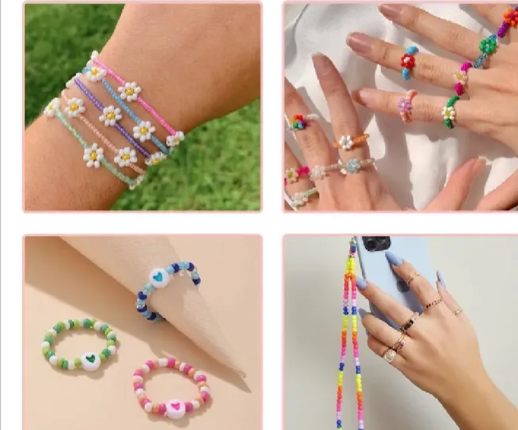 Full Seed Beads Kit Box – Mix Random Colors for Jewelry Making | DIY Bracelet & Necklace Beads Set