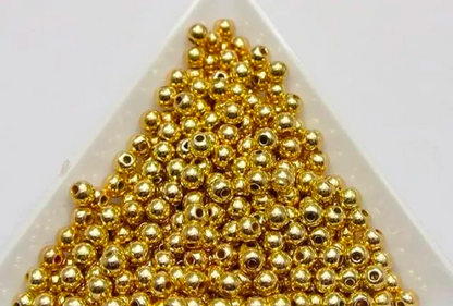 100 Pcs 6mm Golden Beads – Premium Quality for making jwellery items and more craft bracelet