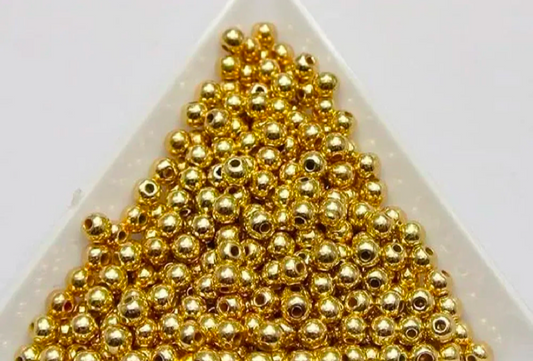 100 Pcs 6mm Golden Beads – Premium Quality for making jwellery items and more craft bracelet