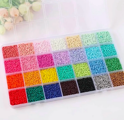 Full Seed Beads Kit Box – Mix Random Colors for Jewelry Making | DIY Bracelet & Necklace Beads Set
