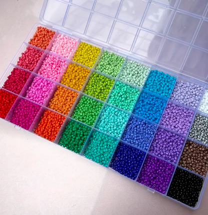 32 Grids Seed Beads Box – 10,000+ Colorful Seed Beads Kit for Jewelry Making, Bracelet, Necklace & DIY Craft Supplies