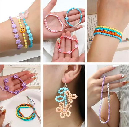 6mm Glass Beads Kit Box – 24 Colors for Jewelry Making & DIY Crafts