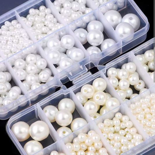10 Grids Pearl Beads Kit Box – Mixed Beads for DIY Jewelry Making