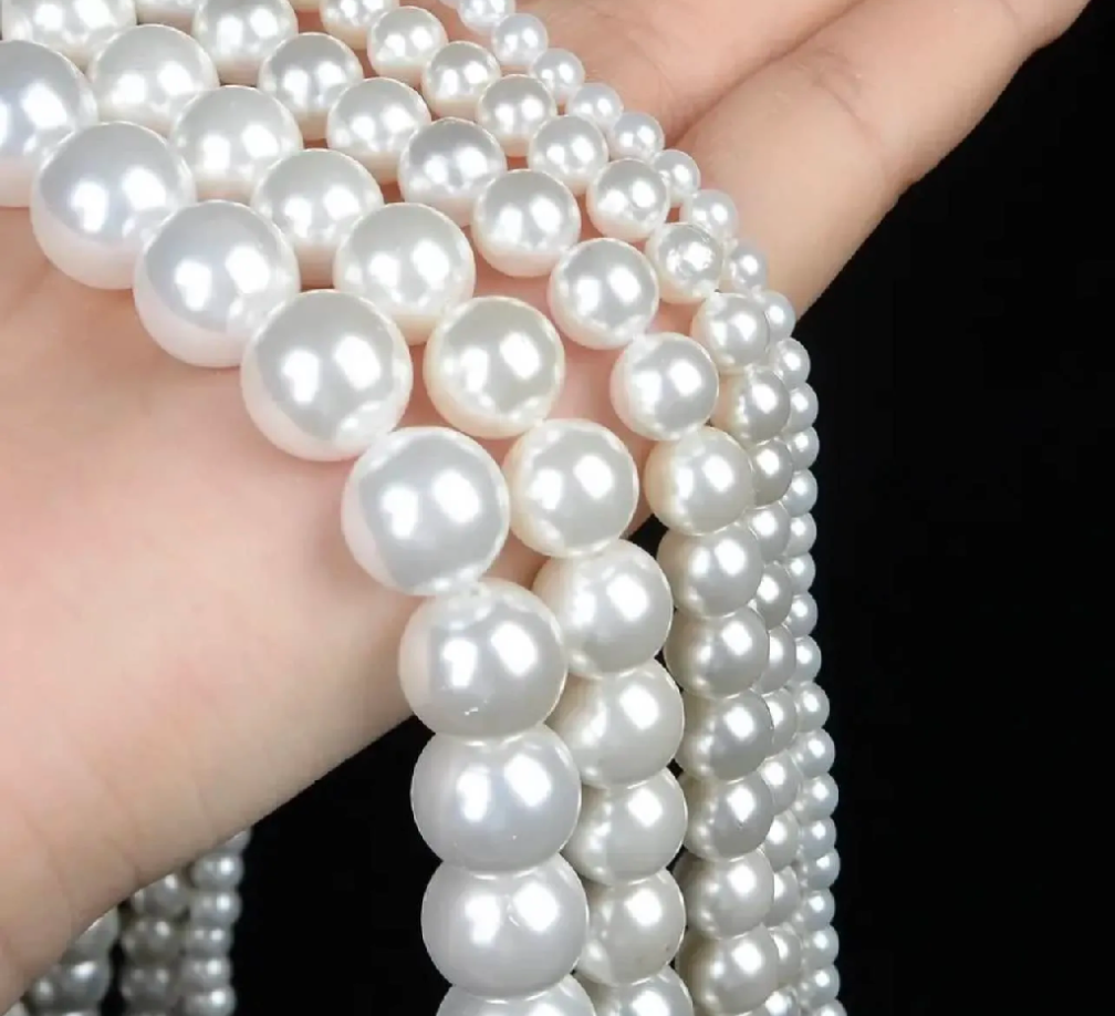 Pack of 100 White Pearl Beads – Medium Size Premium Faux Pearls for Jewelry Making, DIY Crafts & Decorations