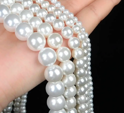 100 Pcs Pearl Beads for Jewelry Making – 3mm to 12mm Round Pearl Beads