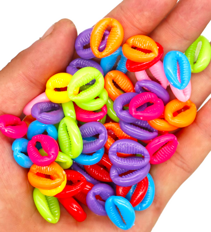 50 Pcs Mix Color Cowrie Shell Beads – Premium Quality