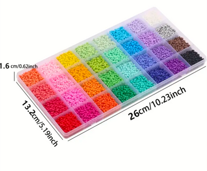 32 Grids Seed Beads Box – 10,000+ Colorful Seed Beads Kit for Jewelry Making, Bracelet, Necklace & DIY Craft Supplies